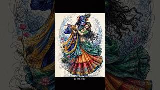 राधे कृष्णा 🦚✨📿 #art #sketch #watercolor  #radhakrishna #shorts #visualart
