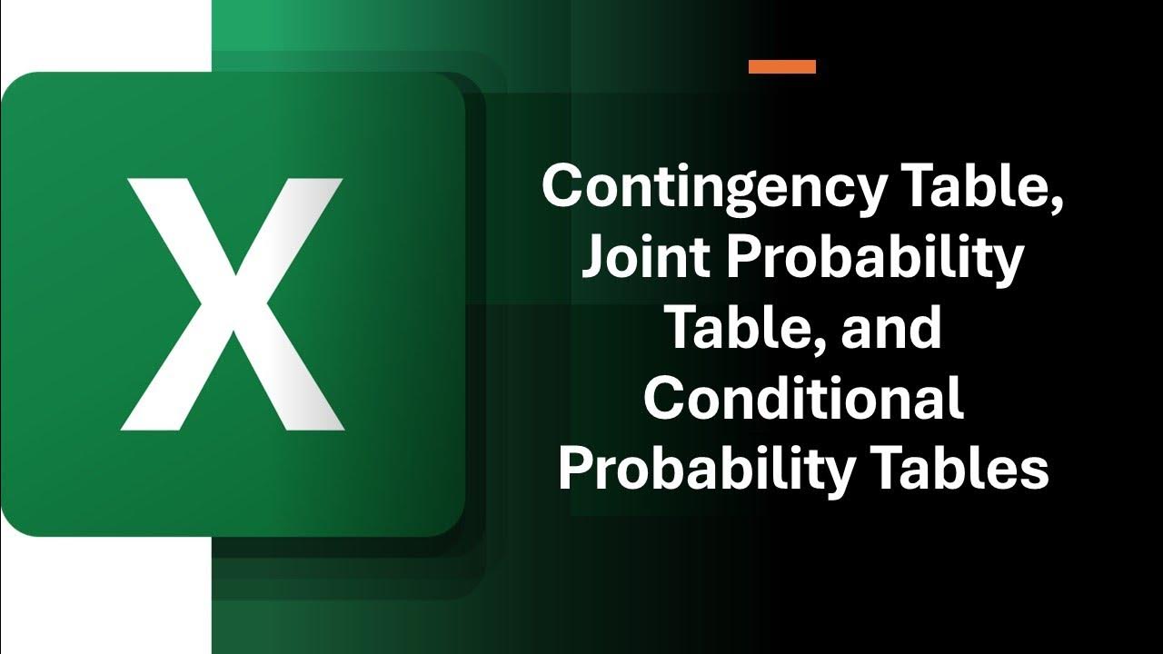Contingency Table, Joint Probability Table, and Conditional Probability ... image.