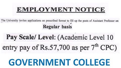 With Only PG ( Rs 57,700 pm) | Permanent Assistant Professor Vacancies in Govt. College | PG/UGC NET