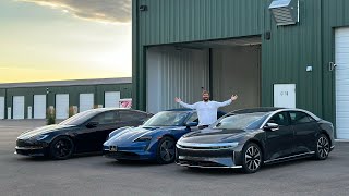 The Lucid Air vs Tesla Model S vs Porsche Taycan Race To Vegas Was A Fail! (Part 1) by Out of Spec Motoring 100,849 views 9 months ago 1 hour, 40 minutes