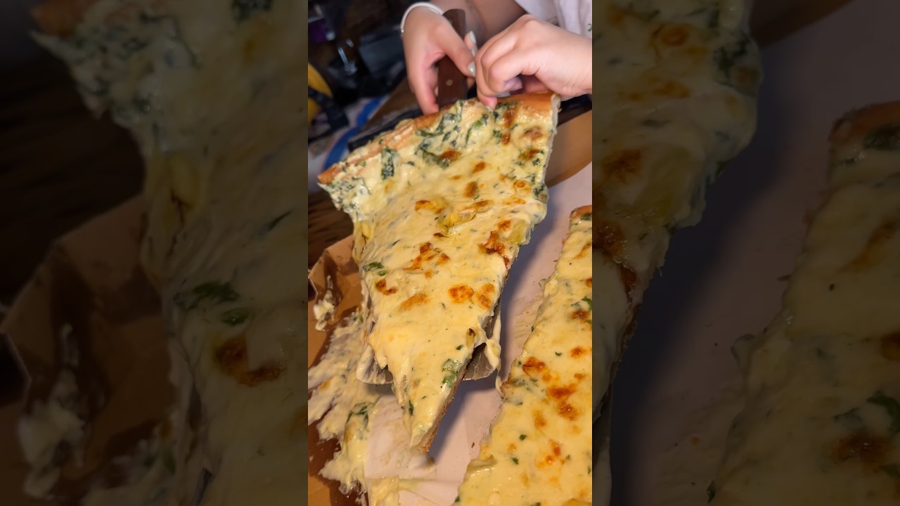 The ARTICHOKE PIZZA from Artichoke Pizza NYC is one of the best pizza slices ever! 🍕💦 #DEVOURPOWER