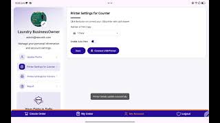 Printer Settings for Kitchen & Counter