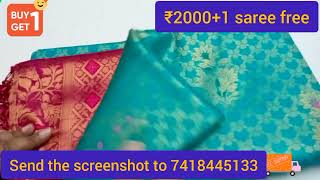 Soft Silk saree with meena work @blackpinkcollection9802 /buy one saree get one saree free screenshot 4