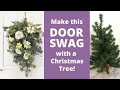 Designer Wreath Look for Less using a Christmas Tree | High End Look on a Budget | Easy Door Decor