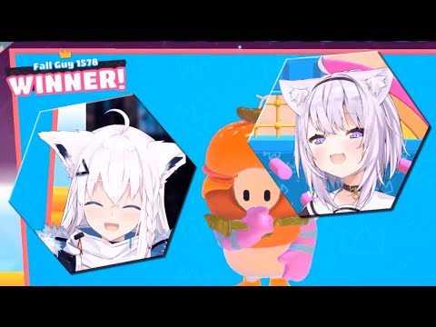 ホロメンの、フォールガイズ初優勝の瞬間PART2【白上フブキ/猫又おかゆ/ホロライブ切り抜き/Fall Guys】