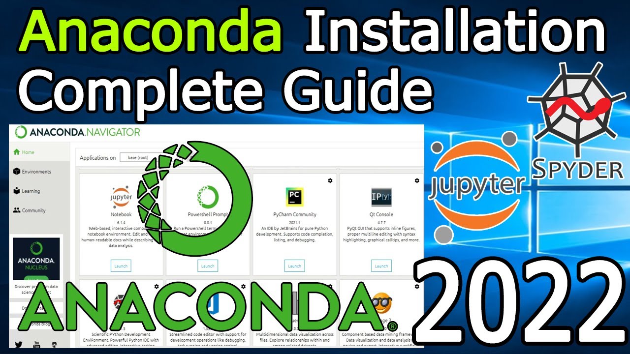  New Update  Windows 10에 Anaconda Python, Jupyter Notebook 및 Spyder 설치 [2021 업데이트] Anaconda Navigator