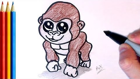 (fast-version) How to Draw Gorilla - Step by Step Tutorial