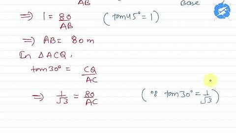 A bird is sitting on the top of a 80m high tree. From a point on the ground, the... | Snapsolve