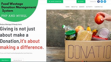 Food Wastage Management System Project | PHP Project | PHP Project and MySQL Project
