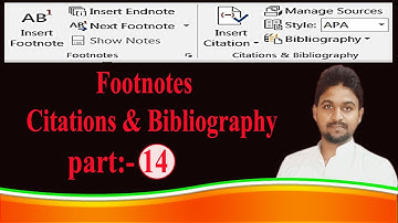 how to use footnote and citation | bibliography in word | reference tab ms word |part-14| #reference