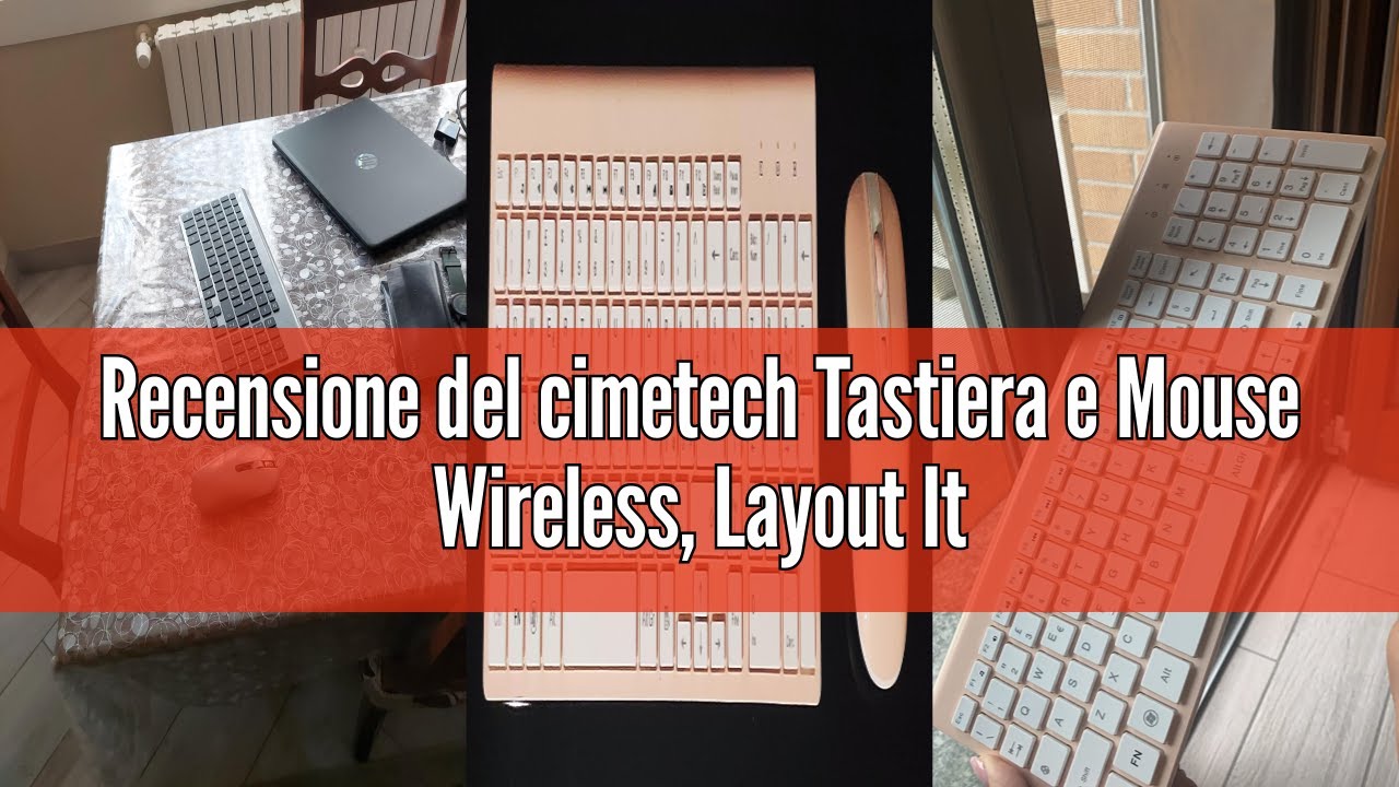 Set Cimetech Tastiera E Mouse Wireless – Layout IT QWERTY, Ultra-sottile, Silenzioso, Con Tastierino Numerico, Per PC/Laptop Win/Mac – Nero