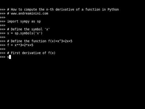 How to compute the n-th derivative of a function in Python