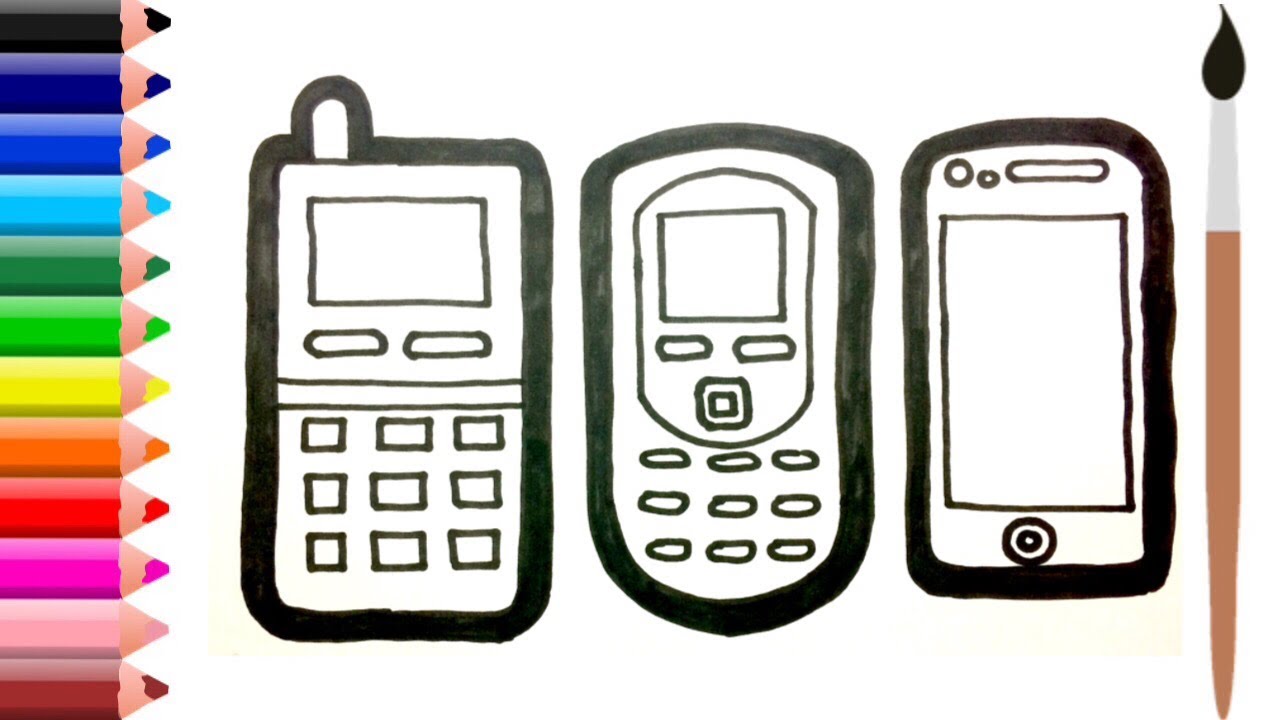 How to draw easy mobile phone for kids.Learn easy step by