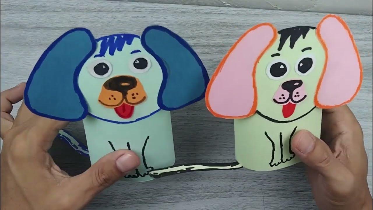 How to Make a Paper Dog very easy 3d paper DOG Cute Paper DOG YouTube