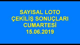 Sayısal Loto Çekiliş Sonuçları 15 haziran 2019