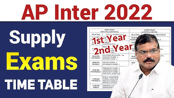AP Inter supplementary exam 2022 Time Table | AP Inter Supply Exams 2022 | 1st Year & 2nd Year