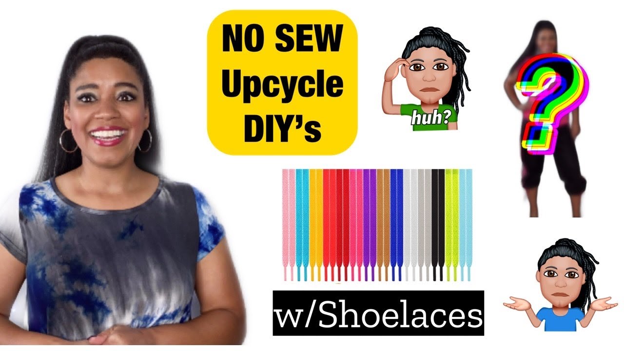 NO SEW Upcycled Clothes w/Shoelaces! 5 Outfit Revamps! Shoelace Hacks