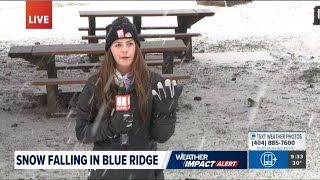 Snowy conditions in Blue Ridge