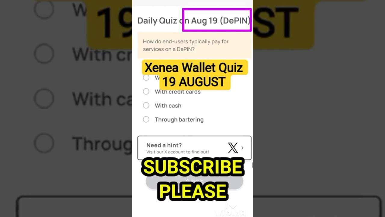 xenea wallet quiz answer today. 18 august xenea wallet quiz