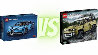 LEGO Technic Bugatti Chiron vs Land Rover Defender Comparison (42083 vs 42110)