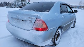 Toyota Corolla зимой, новые запчасти.