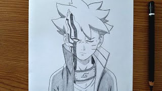 How To Draw Boruto Karma Mode || Boruto Drawing Tutoial