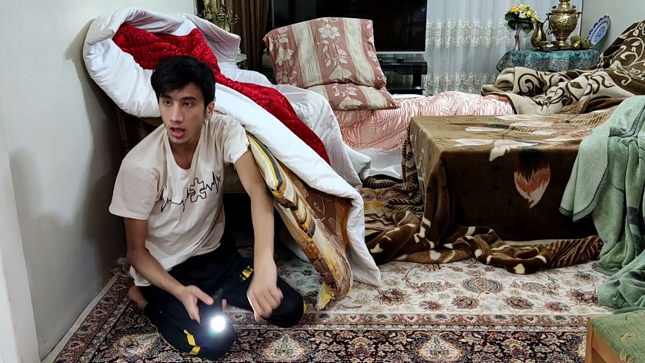 Build a tunnel and a house with blankets and pillows