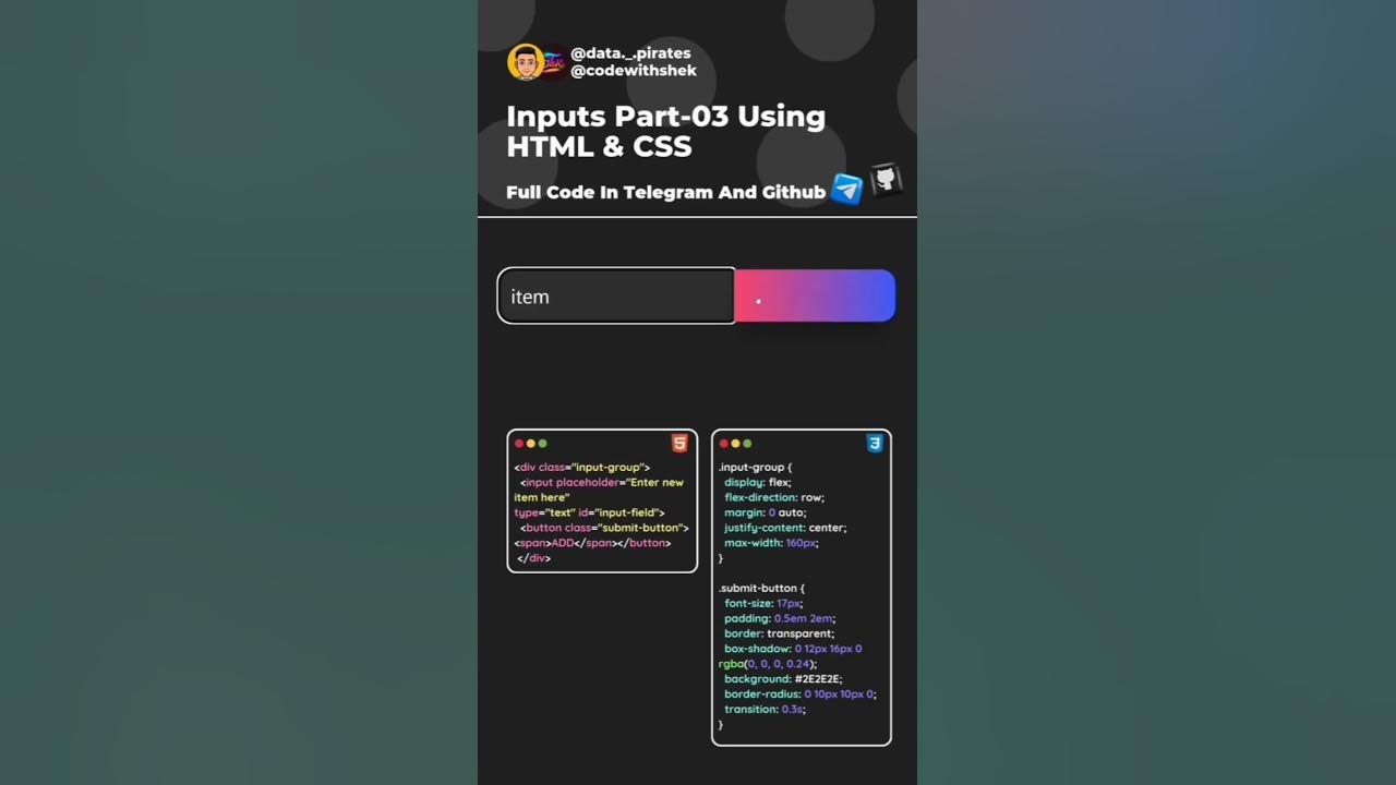 Inputs part 03 using html & css - YouTube