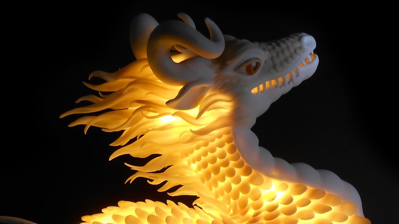 光るオブジェ麒麟の作り方(半透明粘土）How to make the light-filled