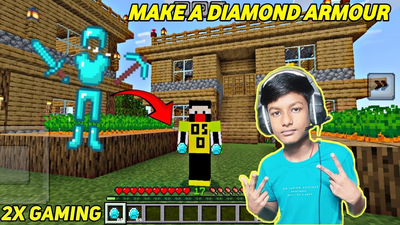 Make A Diamond Armour in Minecraft Survival Series - YouTube