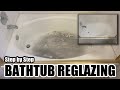 BEFORE &amp; AFTER: HOW TO REPAIR AND REGLAZE A FIBERGLASS BATHTUB | Stained Bathtub Cleaning | DP TUBS
