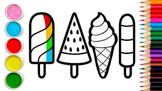 Easy ice cream Drawing for kids || Step by Step Tutorial.