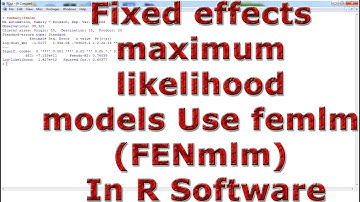 Fixed effects maximum likelihood models Use femlm (FENmlm) With (In) R Software