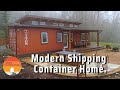 Modern Container Home Built w/ 2 40ft Containers + 8ft Bridge