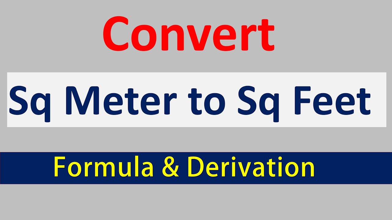 How To Convert Sqm To Sq Feet YouTube