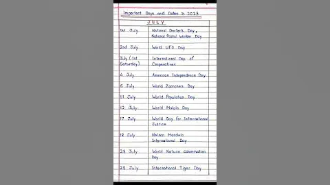 Important Days And Dates In 2023 || #shorts #youtubeshorts #trending #viral #ytshorts