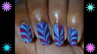 Water Marble May 2017 #2 | A Simple Blue & Pink Water Marble Nail Art Tutorial