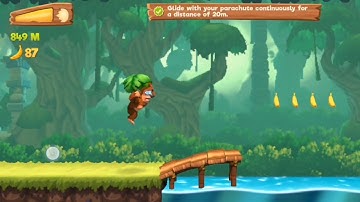 Banana Kong 2 Glide with your parachute continuously for a distance of 20m (In One Run)