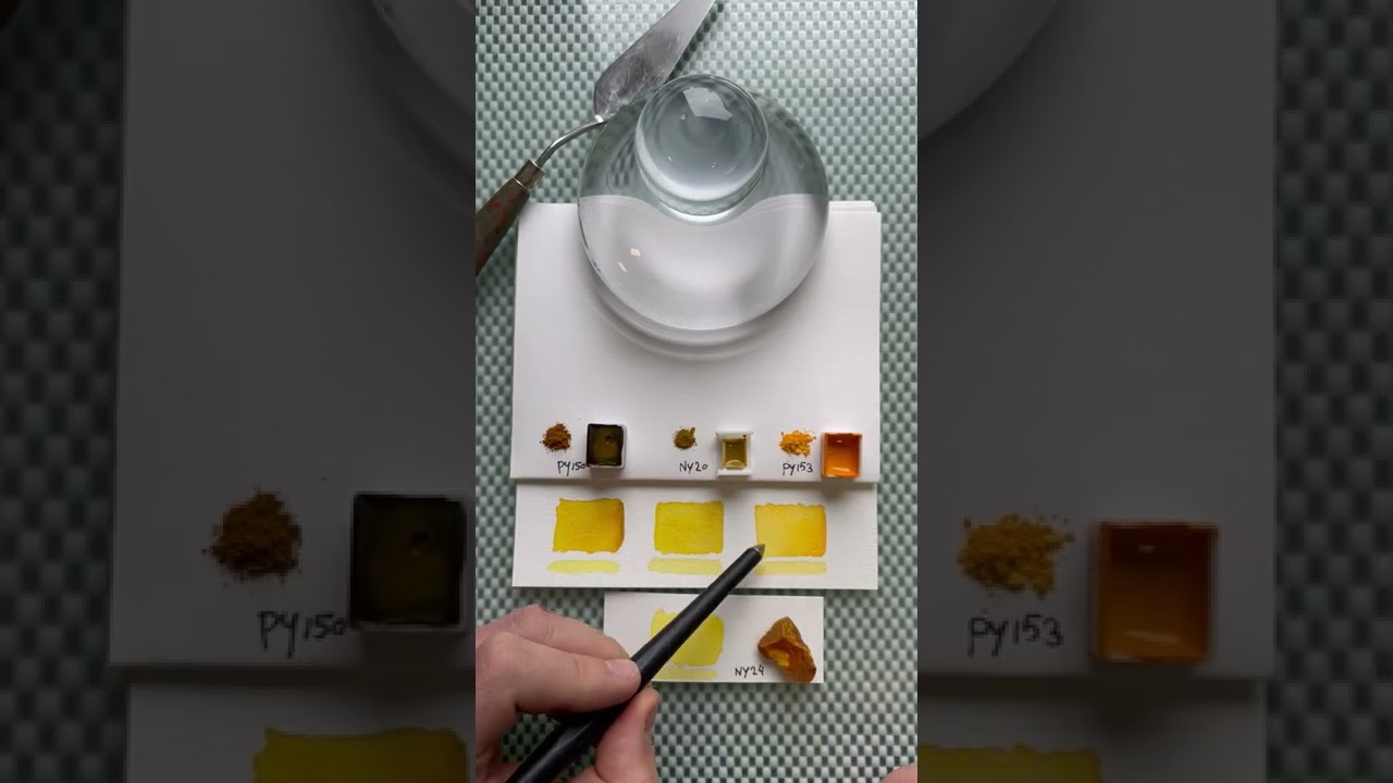 Genuine Indian yellow NY20 , and a comparison with Gamboge, PY153 and PY150