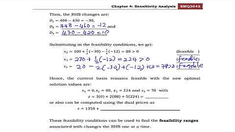 SMQ3043 A212 4.2 ALGEBRAIC SENSITIVITY ANALYSIS - Changes on the RHS (Part 2)