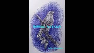 show how to draw birds  using ball pen tutorial for beginners.