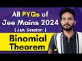 All pyqs of jee mains  january 2024  binomial theorem  maths chapter wise pyq questions