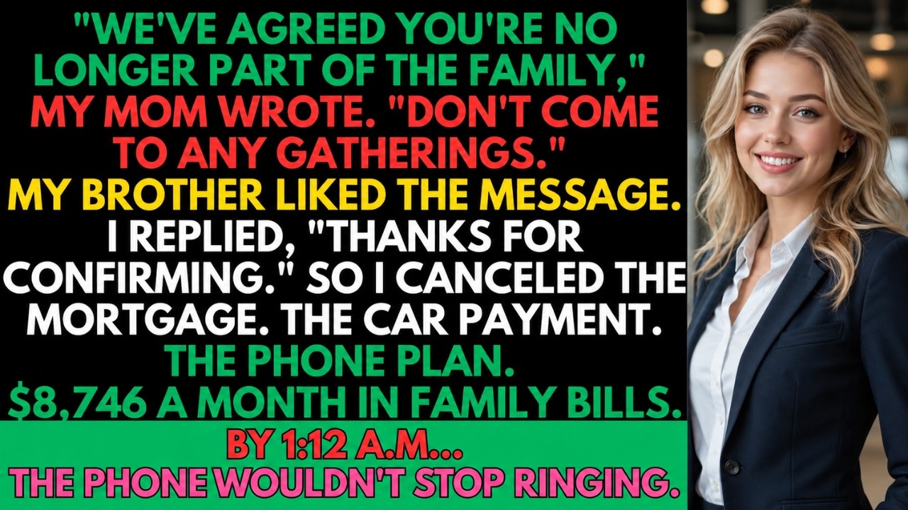 The night my mother texted, “We’ve agreed you’re no longer part of this family,” my brother reacted with a thumbs up and my sister added, “Finally.” No one defended me. They didn’t know that for...