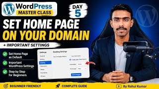 WordPress Master Class Day 5 | Set Home Page on Your Domain & Important Settings (Hindi) 🔥
