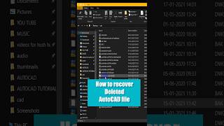 How to recover deleted AutoCAD Drawing #shorts #autocad #autocad