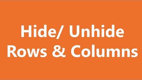 Excel Shortcuts - Hide and Unhide Rows and Columns