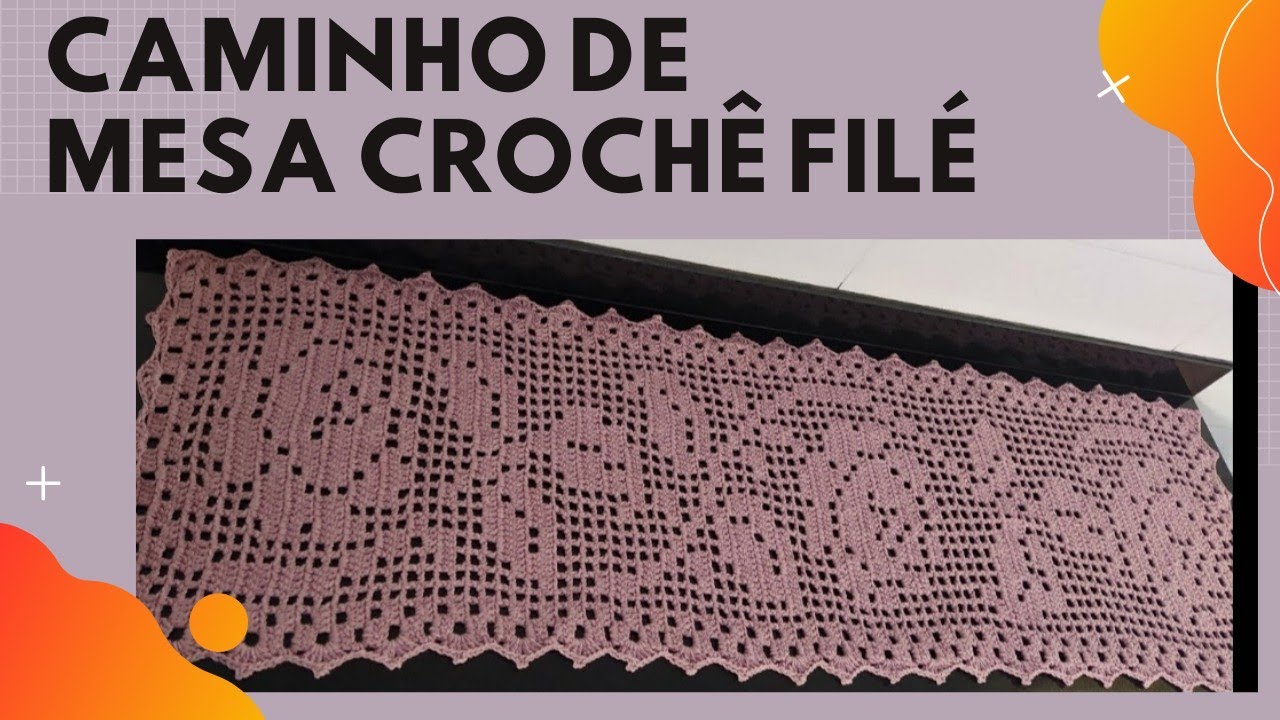 CAMINHO DE MESA EM CROCHÊ FILÉ PARTE 1 #caminhodemesacroche#crochefile#passoapasso