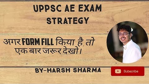 UPPSC AE EXAM STRATEGY