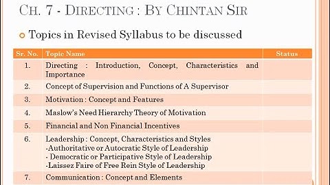 Chapter  7 | Directing | Introduction | Concept | Characteristics | Importance of Directing