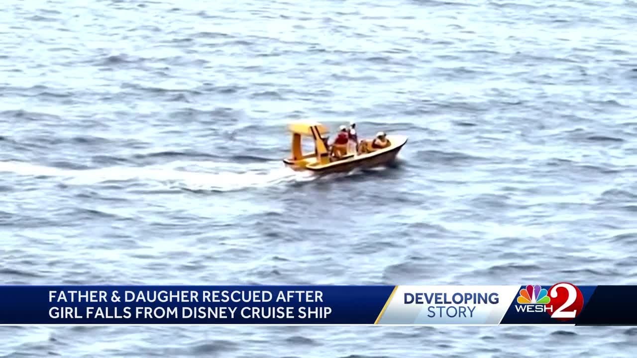 Disney cruise rescue team saves girl, father after overboard fall - YouTube